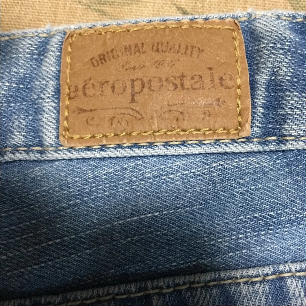 Aeropostale denim jean distressed long cotton shorts Sz 9/10